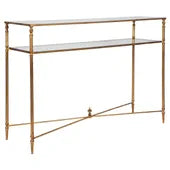 Console Table, Gold, glass