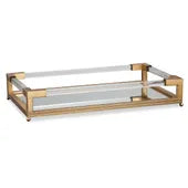 Glass and Acrylic Tray in Gold