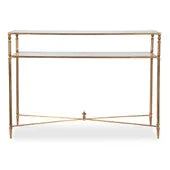 Console Table, Gold, glass