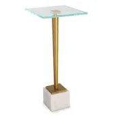 Drink Table in Marble, Glass, and Brass
