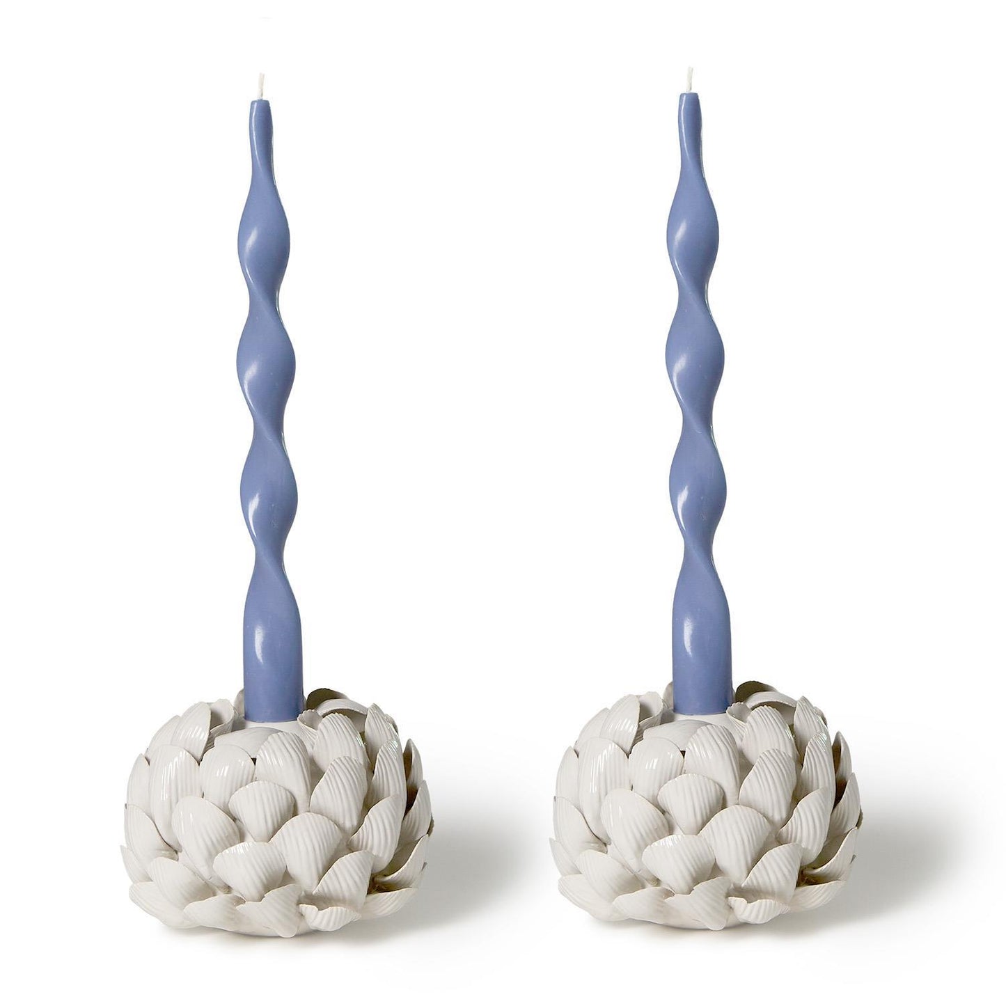 S/2 Seashell Bud Vases / Taper Candle Holders