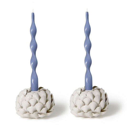 S/2 Seashell Bud Vases / Taper Candle Holders