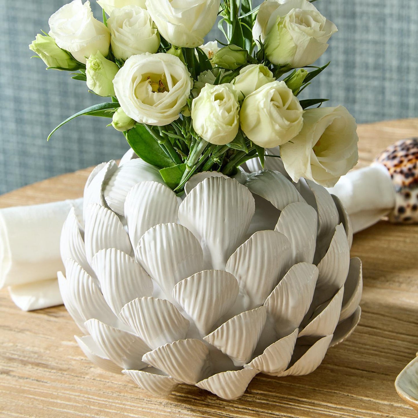 S/2 Seashell Bud Vases / Taper Candle Holders