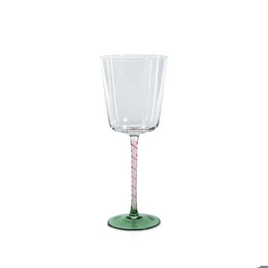 Vicenza Red Wine Glass- Green + Pink